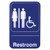 Thunder Group PLIS6903BL 9" x 3" Blue and White Restroom w/ Accessible Sign