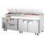 Everest Refrigeration EPPR3-D2 93.25" Three Section Two Door/Two Drawer Side Mount Pizza Prep Table - 30 Cu. Ft.