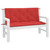  Garden Bench Cushion Set of 2 Red Oxford fabric (100% polyester) A949-315010