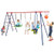 550 LBS 6-in-1 Patio Kids Swing Set with Climbing Net and Ladder-Green B593-NP11619