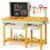 Kids Wooden Toy Workbench with Storage Space and Blackboard B593-TP10201
