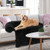 Plush Calming Dog Couch Bed with Anti-Slip Bottom-L - Color: Black - Size: L D681-PU10025DK-L