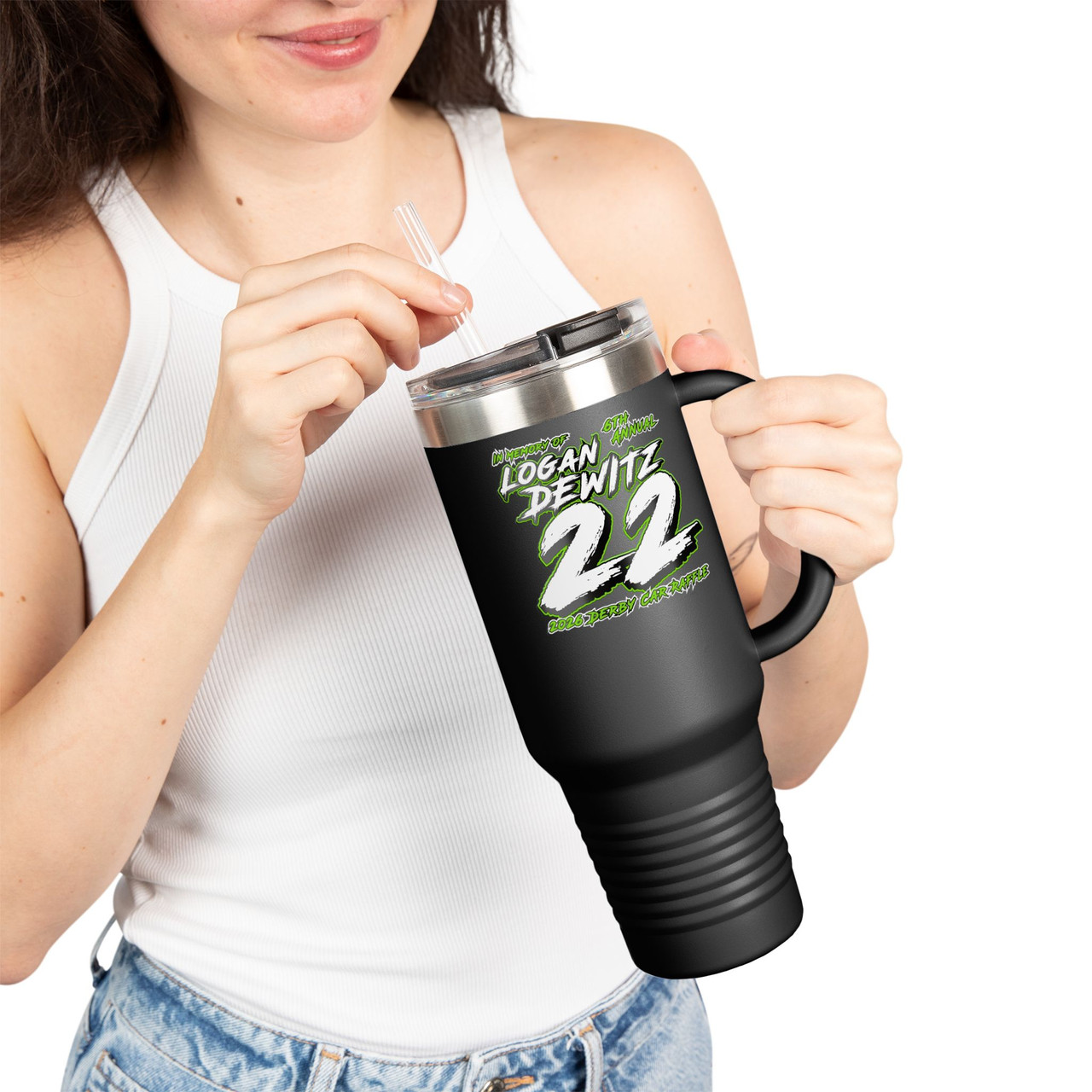 Logan Dewitz 2026 Insulated Travel Mug, 40oz - JDAutobody Graphics