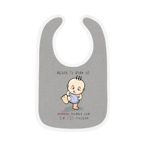 My Derby Car Baby Contrast Trim Jersey Bib My Derby Car Baby Contrast Trim Jersey Bib