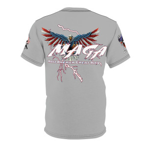 Trump MAGA lt gray Unisex AOP Cut & Sew Tee Trump MAGA lt gray Unisex AOP Cut & Sew Tee