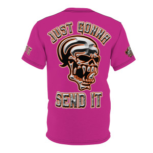 Orange Just Gonna Send It pink Unisex Cut & Sew Tee (AOP)