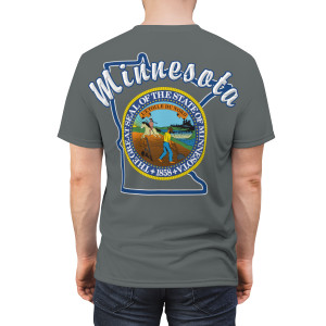 Minnesota flag gray Unisex Cut & Sew Tee (AOP) Minnesota flag gray Unisex Cut & Sew Tee (AOP)