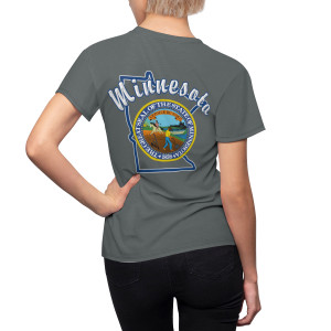 Minnesota flag gray Women's Cut & Sew Tee (AOP) Minnesota flag gray Women's Cut & Sew Tee (AOP)