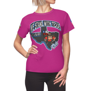 We stand with Texas 2 pink Women's Cut & Sew Tee (AOP) We stand with Texas 2 pink Women's Cut & Sew Tee (AOP)