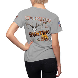 Hunting and bonfires lt gray Women's Cut & Sew Tee (AOP) Hunting and bonfires lt gray Women's Cut & Sew Tee (AOP)