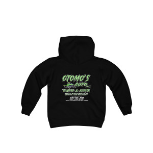Otomos Auto Towing and Repair dark Youth Heavy Blend Hooded Sweatshirt Otomos Auto Towing and Repair dark Youth Heavy Blend Hooded Sweatshirt