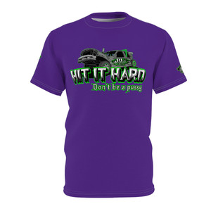 Hit It Hard purple Unisex Cut & Sew Tee (AOP)