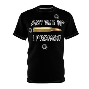 Just the tip black Unisex Cut & Sew Tee (AOP) Just the tip black Unisex Cut & Sew Tee (AOP)