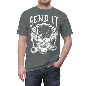 send it white front Unisex Cut & Sew Tee (AOP) send it white front Unisex Cut & Sew Tee (AOP)