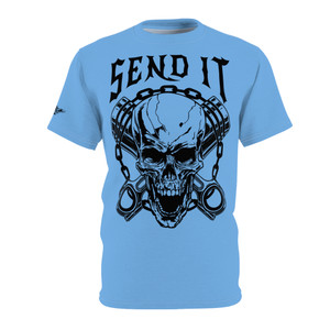 send it black lt blue front Unisex Cut & Sew Tee (AOP) send it black lt blue front Unisex Cut & Sew Tee (AOP)