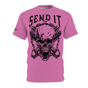 send it black lt pink front Unisex Cut & Sew Tee (AOP) send it black lt pink front Unisex Cut & Sew Tee (AOP)
