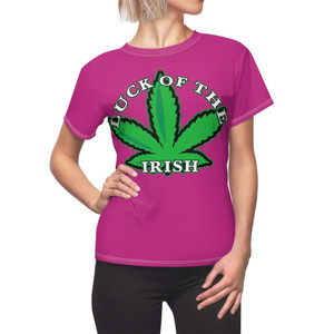 luck of the irish pink Women's Cut & Sew Tee (AOP)  luck of the irish pink Women's Cut & Sew Tee (AOP)