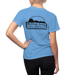 Hilltop Arena black design lt blue Women's Cut & Sew Tee (AOP) Hilltop Arena black design lt blue Women's Cut & Sew Tee (AOP)