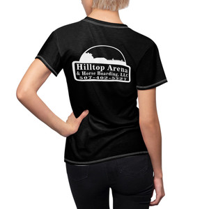 Hilltop Arena white design black Women's Cut & Sew Tee (AOP) Hilltop Arena white design black Women's Cut & Sew Tee (AOP)