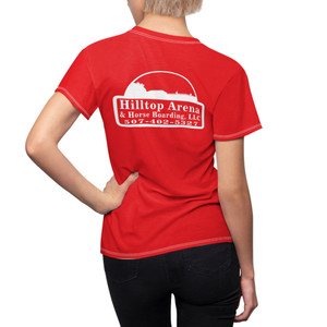 Hilltop Arena white design red Women's Cut & Sew Tee (AOP) Hilltop Arena white design red Women's Cut & Sew Tee (AOP)