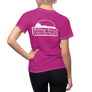 Hilltop Arena white design pink Women's Cut & Sew Tee (AOP) Hilltop Arena white design pink Women's Cut & Sew Tee (AOP)