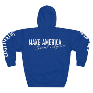 maga timf blue Unisex Pullover Hoodie (AOP) maga timf blue Unisex Pullover Hoodie (AOP)