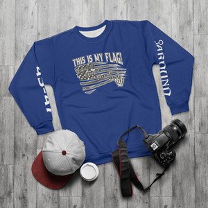 maga timf blue Unisex Sweatshirt (AOP) maga timf blue Unisex Sweatshirt (AOP)