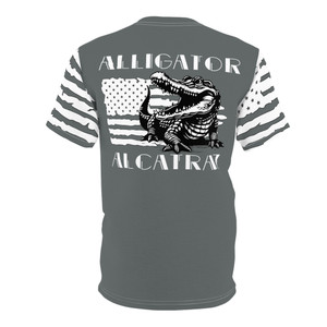 Alligator Alcatraz dark Unisex Cut & Sew Tee (AOP) Alligator Alcatraz dark Unisex Cut & Sew Tee (AOP)