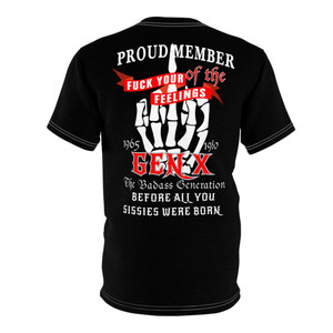 Gen X Proud Member Unisex Cut & Sew Tee (AOP) Gen X Proud Member Unisex Cut & Sew Tee (AOP)