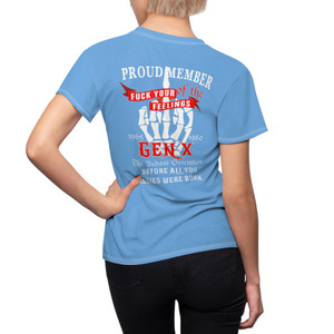Gen X Proud Member lt blue Women's Cut & Sew Tee (AOP) Gen X Proud Member lt blue Women's Cut & Sew Tee (AOP)