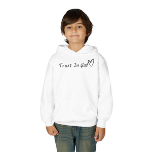 Trust In God Dark Print Youth Heavy Blend Hooded Sweatshirt Trust In God Dark Print Youth Heavy Blend Hooded Sweatshirt