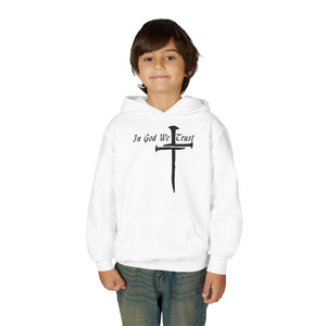 In God We Trust Dark Print Youth Heavy Blend Hooded Sweatshirt In God We Trust Dark Print Youth Heavy Blend Hooded Sweatshirt