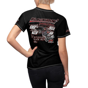 Team CJ Motorsports Black iron black Women's Cut & Sew Tee (AOP) Team CJ Motorsports Black iron black Women's Cut & Sew Tee (AOP)
