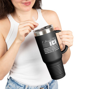 I stand with ice gray white Insulated Travel Mug, 40oz
