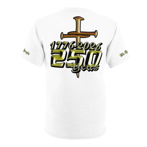  250 white Unisex Cut & Sew Tee (AOP)