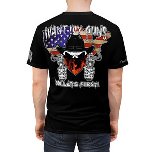 Want my guns bb black Unisex Cut & Sew Tee (AOP)