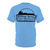 Hilltop Arena Black design light blue Unisex Cut & Sew Tee (AOP)