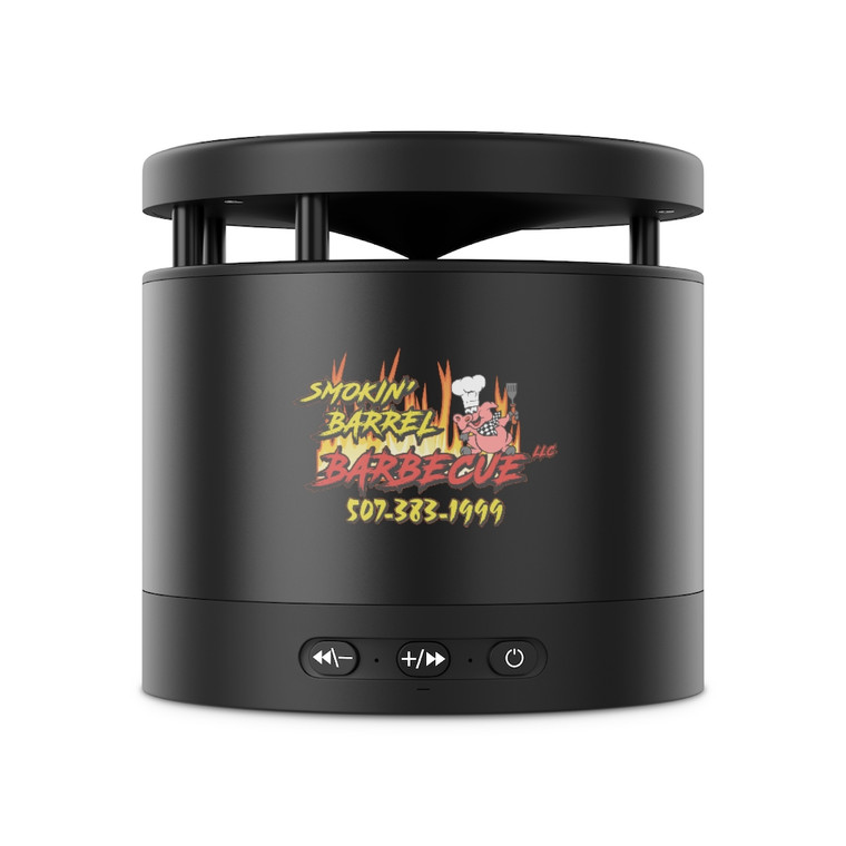 Smokin Barrel BBQ Metal Bluetooth Speaker and Wireless Charging Pad