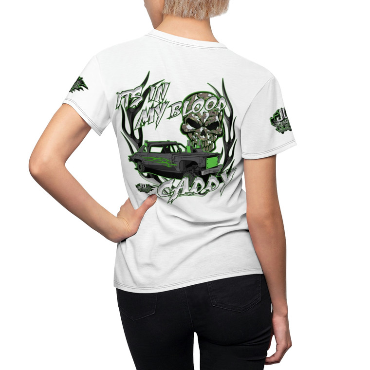  Its In my blood caddy White Women's Cut & Sew Tee (AOP)