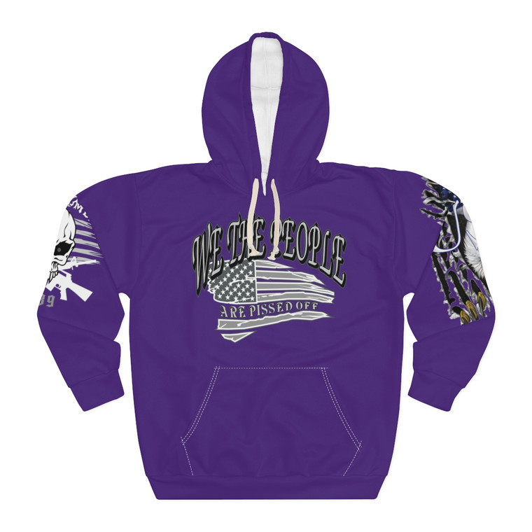 We the people Purple Unisex Pullover Hoodie (AOP)