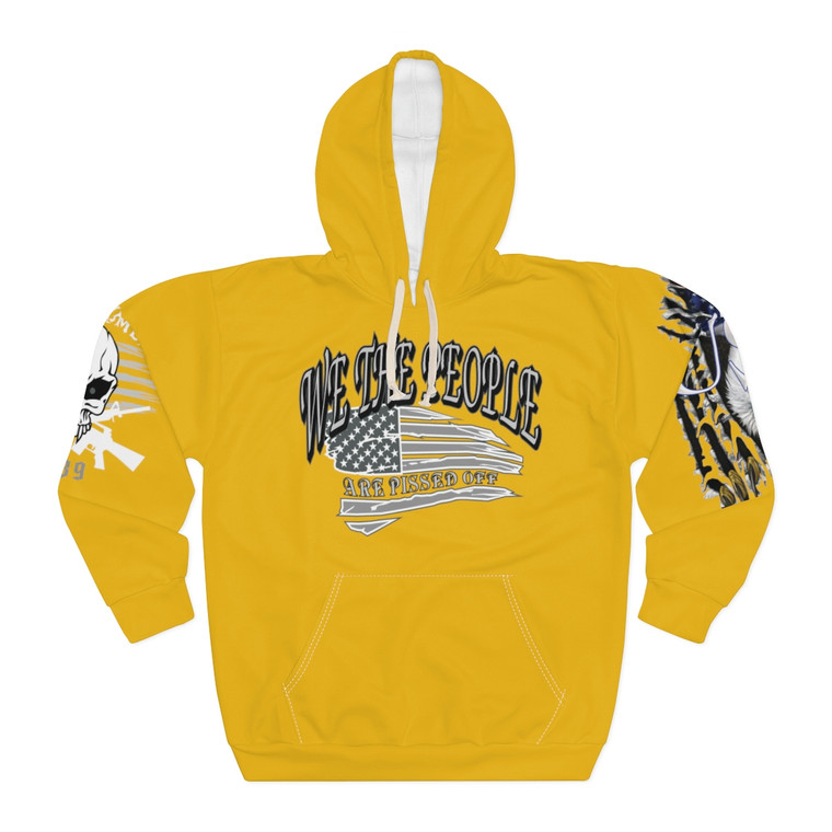 We the people Yellow Unisex Pullover Hoodie (AOP)