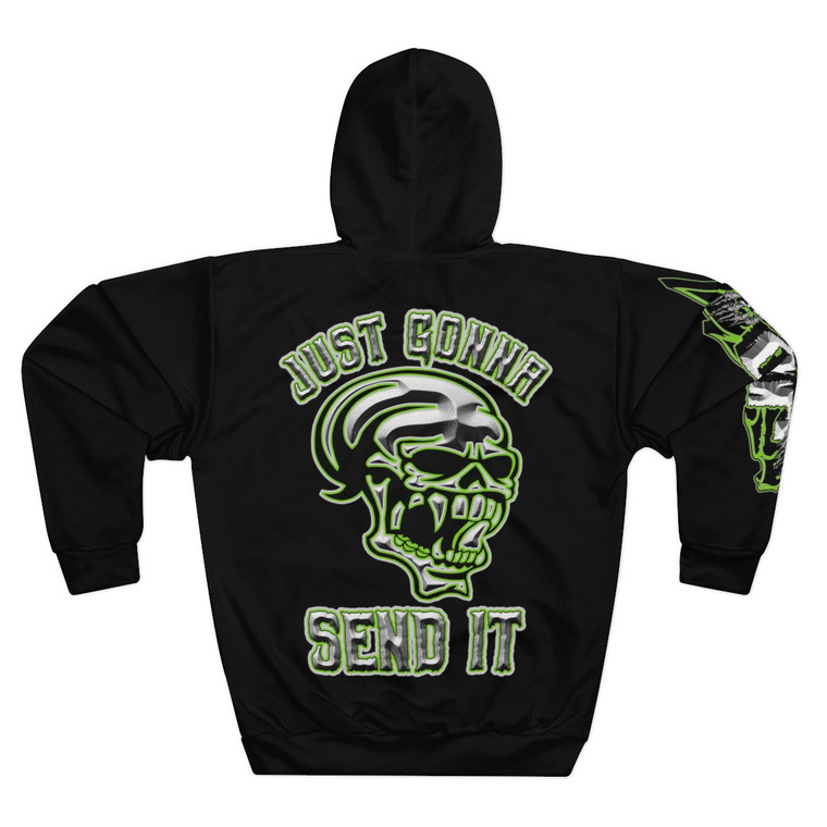 Green Just Gonna Send It Unisex Pullover Hoodie (AOP)