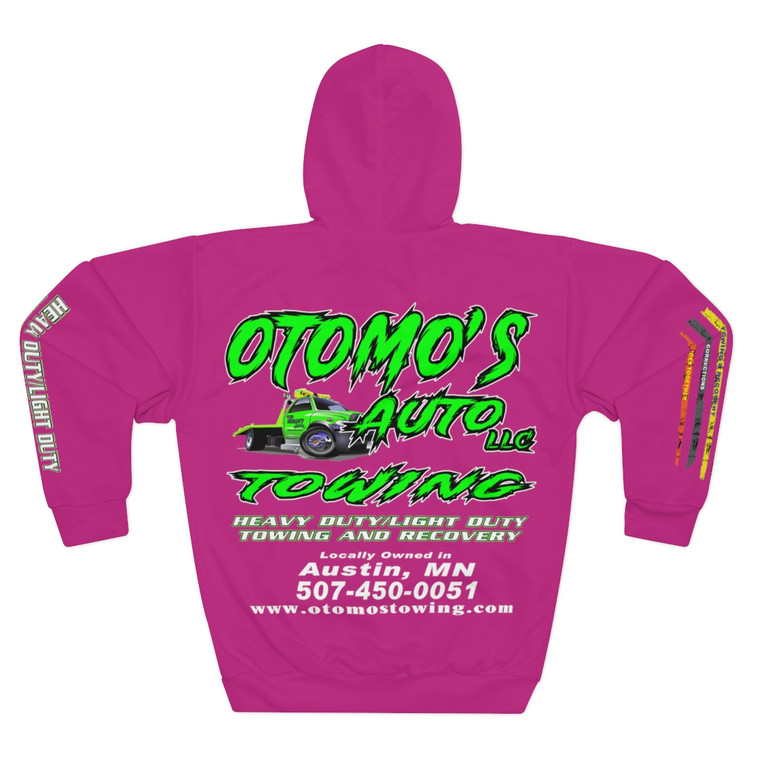 Otomos Towing dark pink Unisex Pullover Hoodie (AOP)