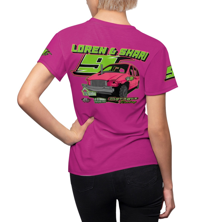 Loren Sprague pink Women's Cut & Sew Tee (AOP)