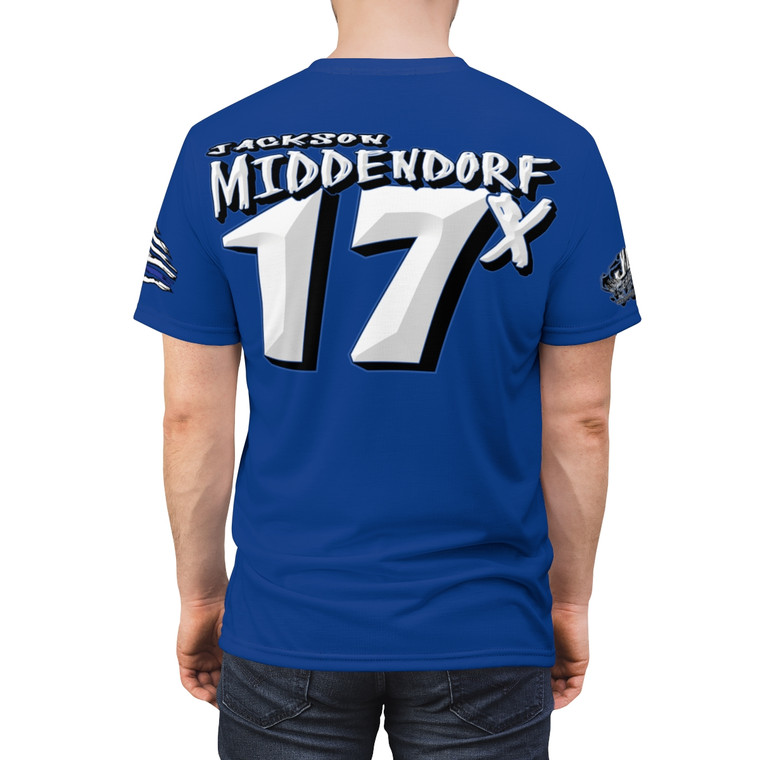 Jackson Middendorf blue Unisex Cut & Sew Tee (AOP)