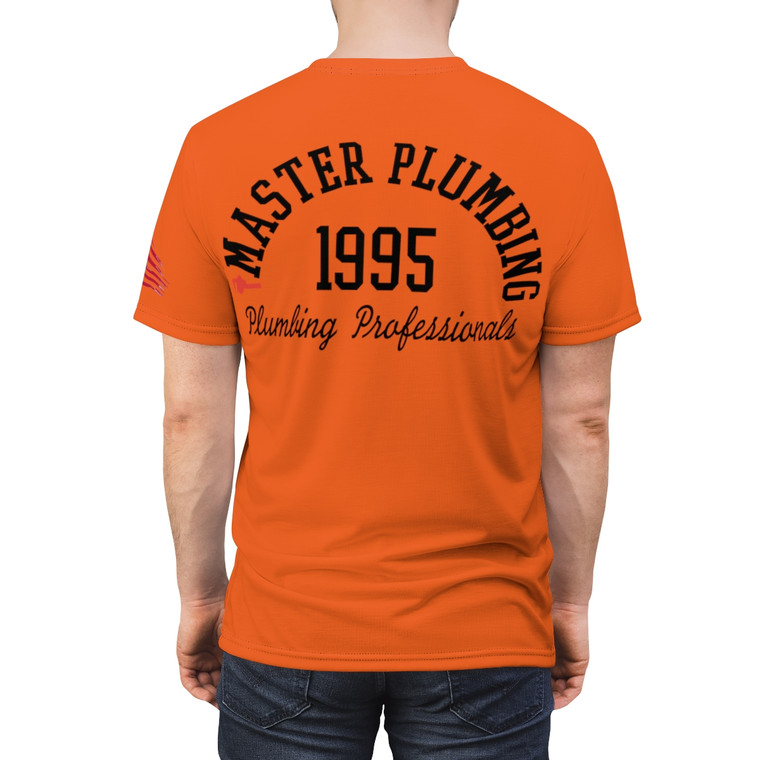 Master Plumbing orange Unisex Cut & Sew Tee (AOP)