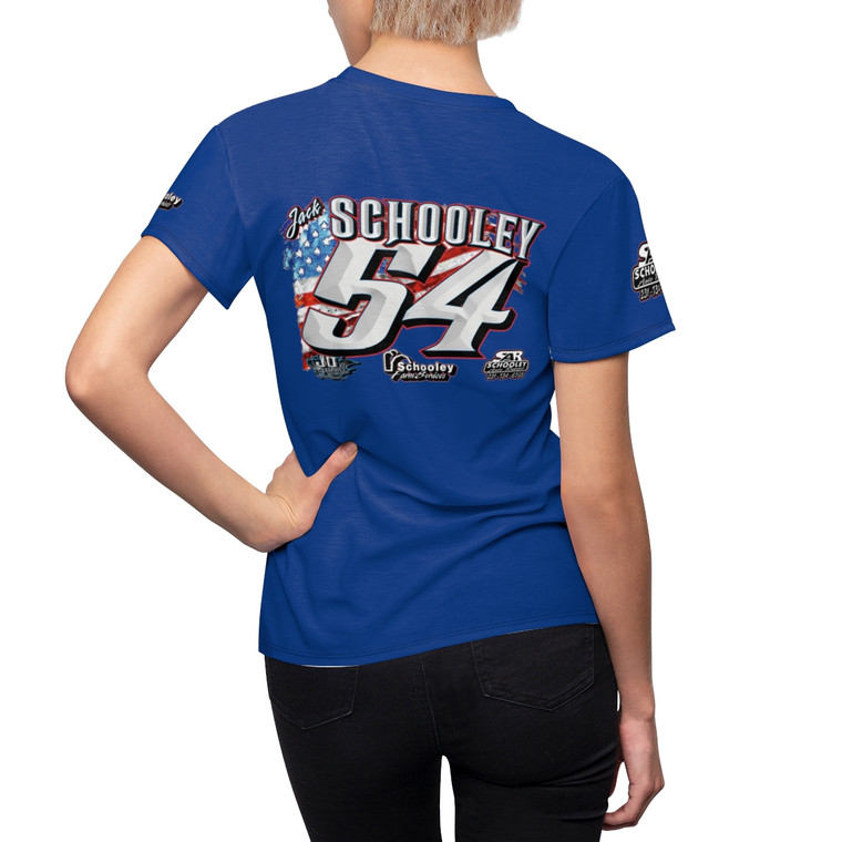 Jack Schooley blue Women's Cut & Sew Tee (AOP)