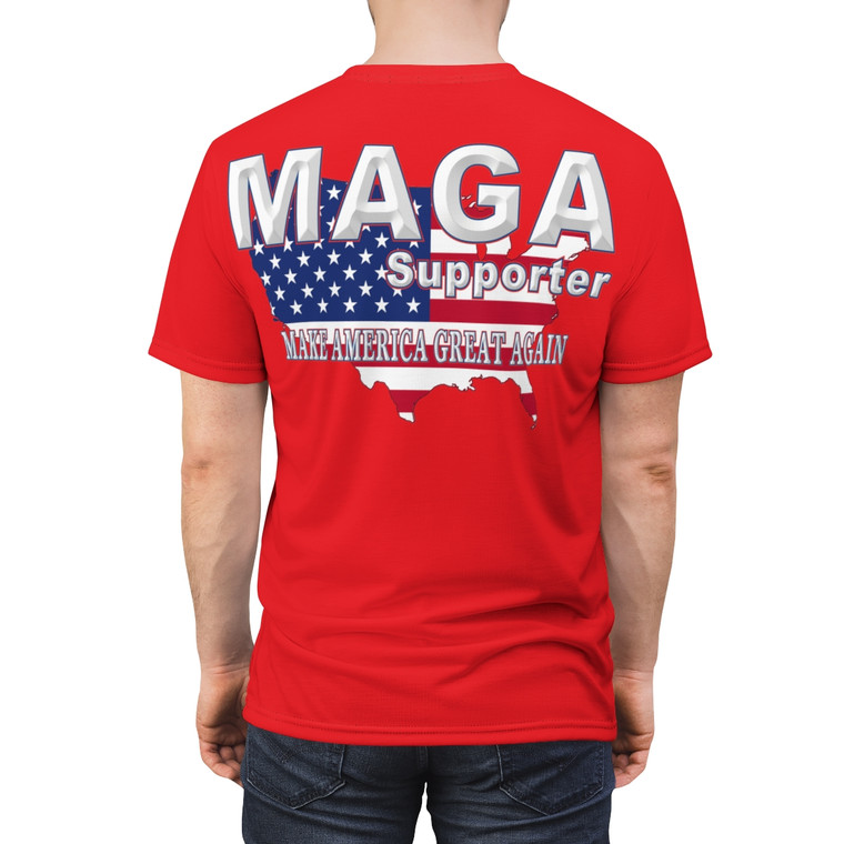 MAGA red Unisex Cut & Sew Tee (AOP)