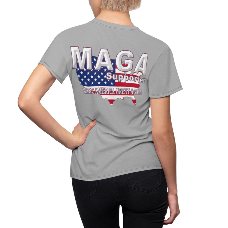 MAGA lt gray Women's Cut & Sew Tee (AOP)