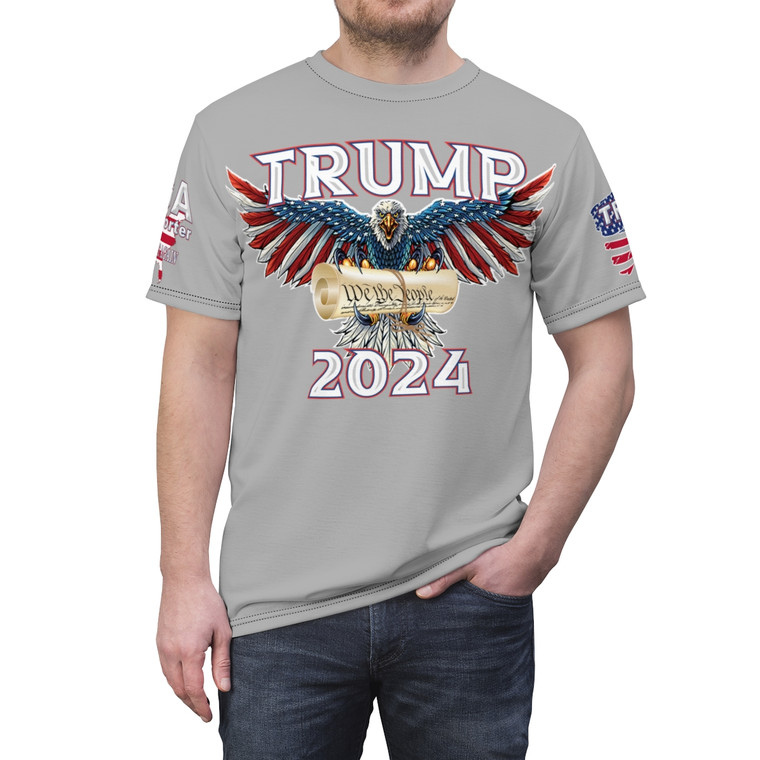  Trump We The People lt gray Unisex Cut & Sew Tee (AOP)